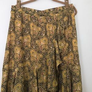 Ann Taylor Loft paisley Ruffle Skirt Sz L